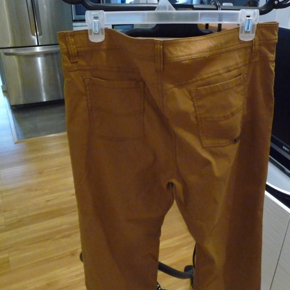PRANA BREATHE SLIM FIT BROWN/GREEN OUTDOOR HIGHKING ATHLEISURE MAN PANTS  40/30 - Picture 9 of 13